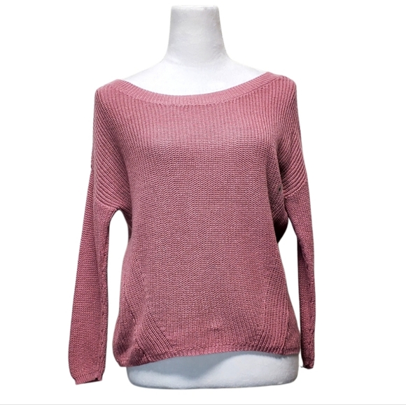 Express Mauve Pink Sweater with Open Back Size Small - Picture 1 of 5